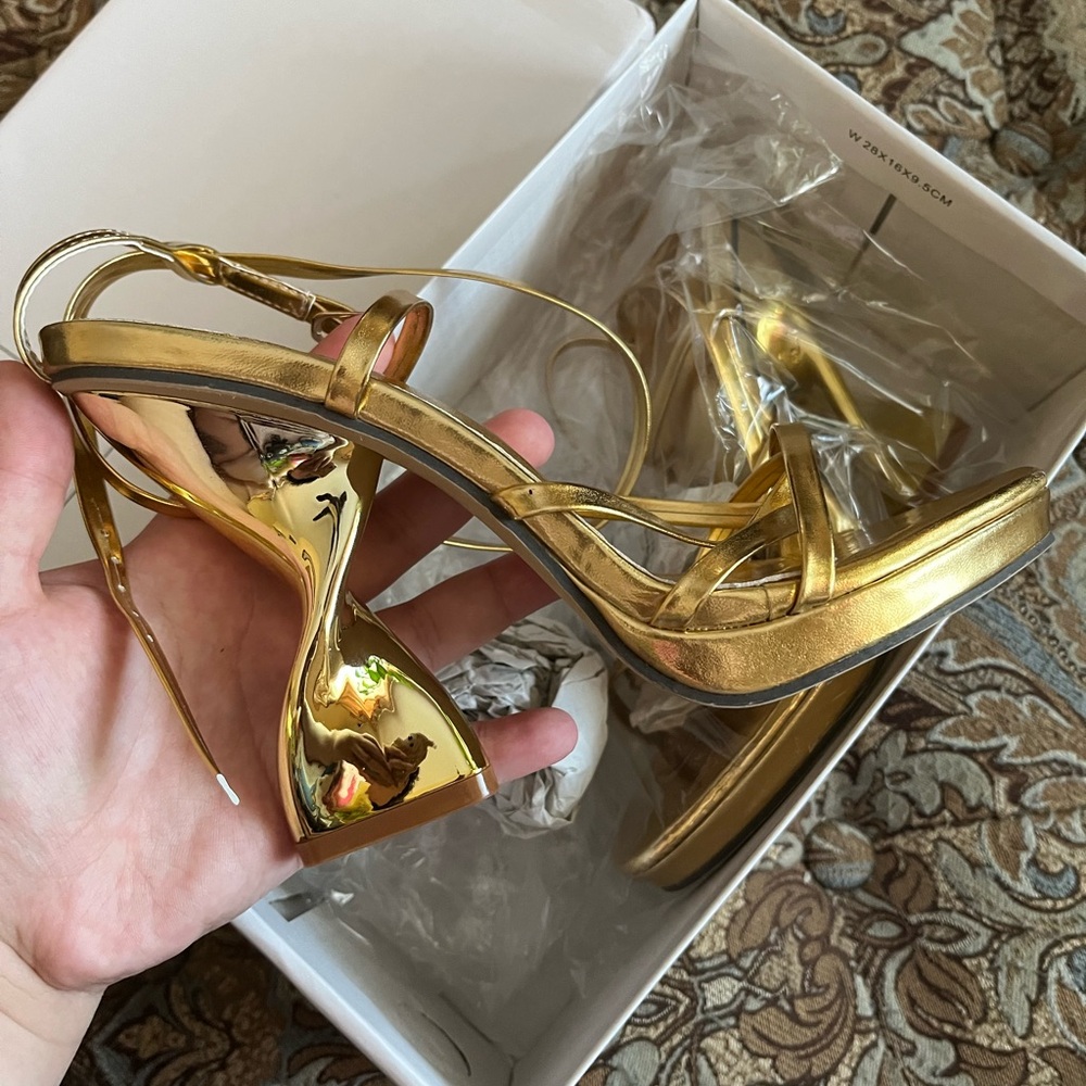 Gold colored heels